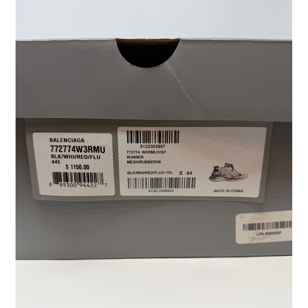 Balenciaga Runner Sneaker Red/Yellow Size 11 US 44 EU - Picture 8 of 10